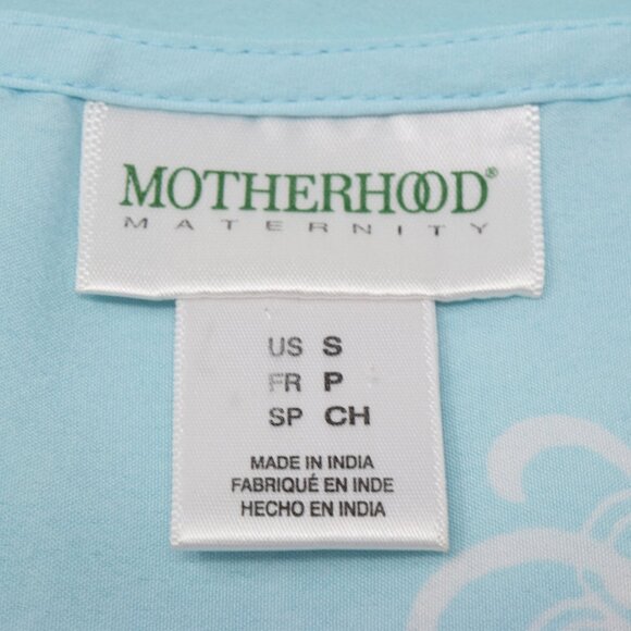 Motherhood Maternity Paisley Top Women Small Belt Blue White Casual Popover Boho - Picture 6 of 15